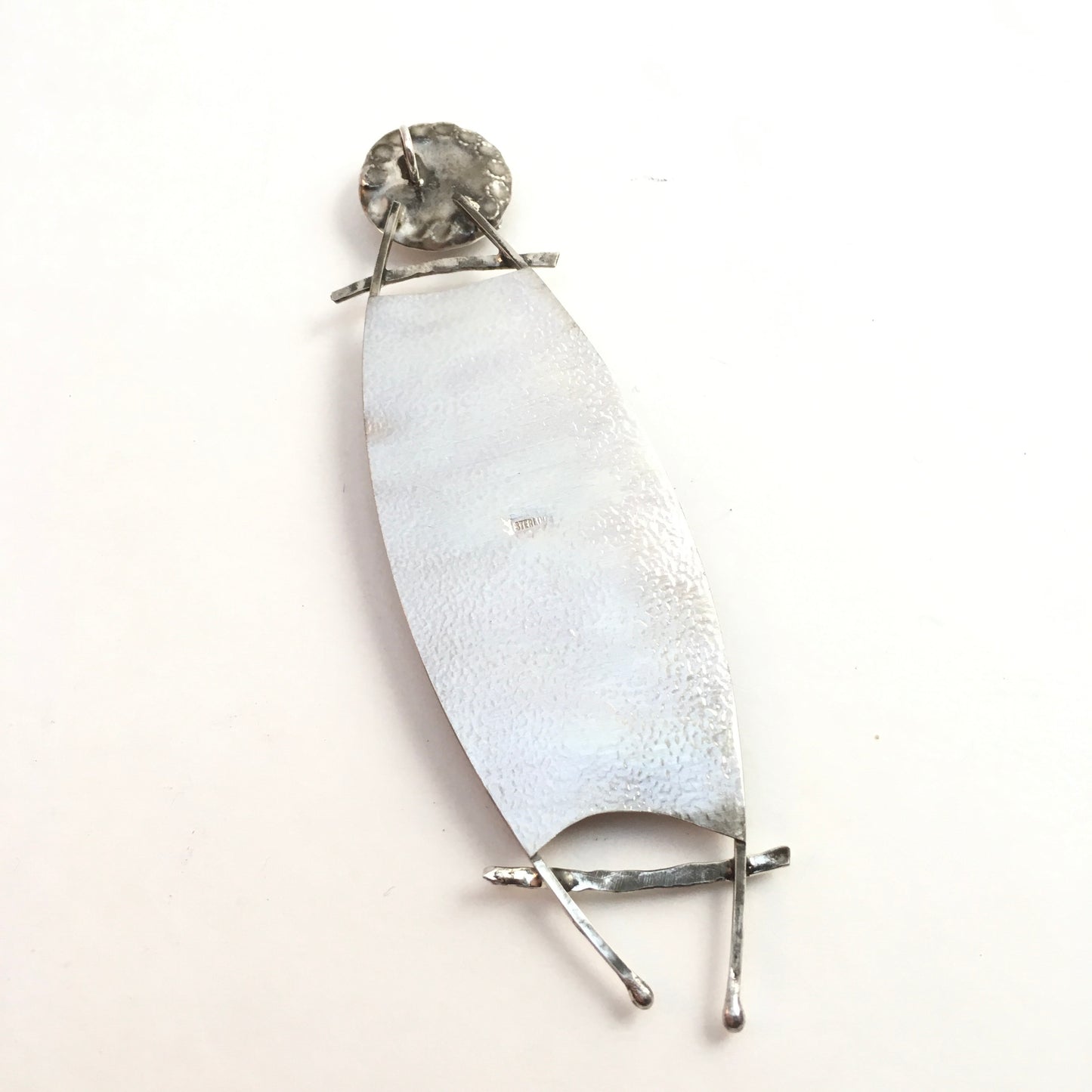 Agatized Dinosaur Bone and Amethyst Pendant