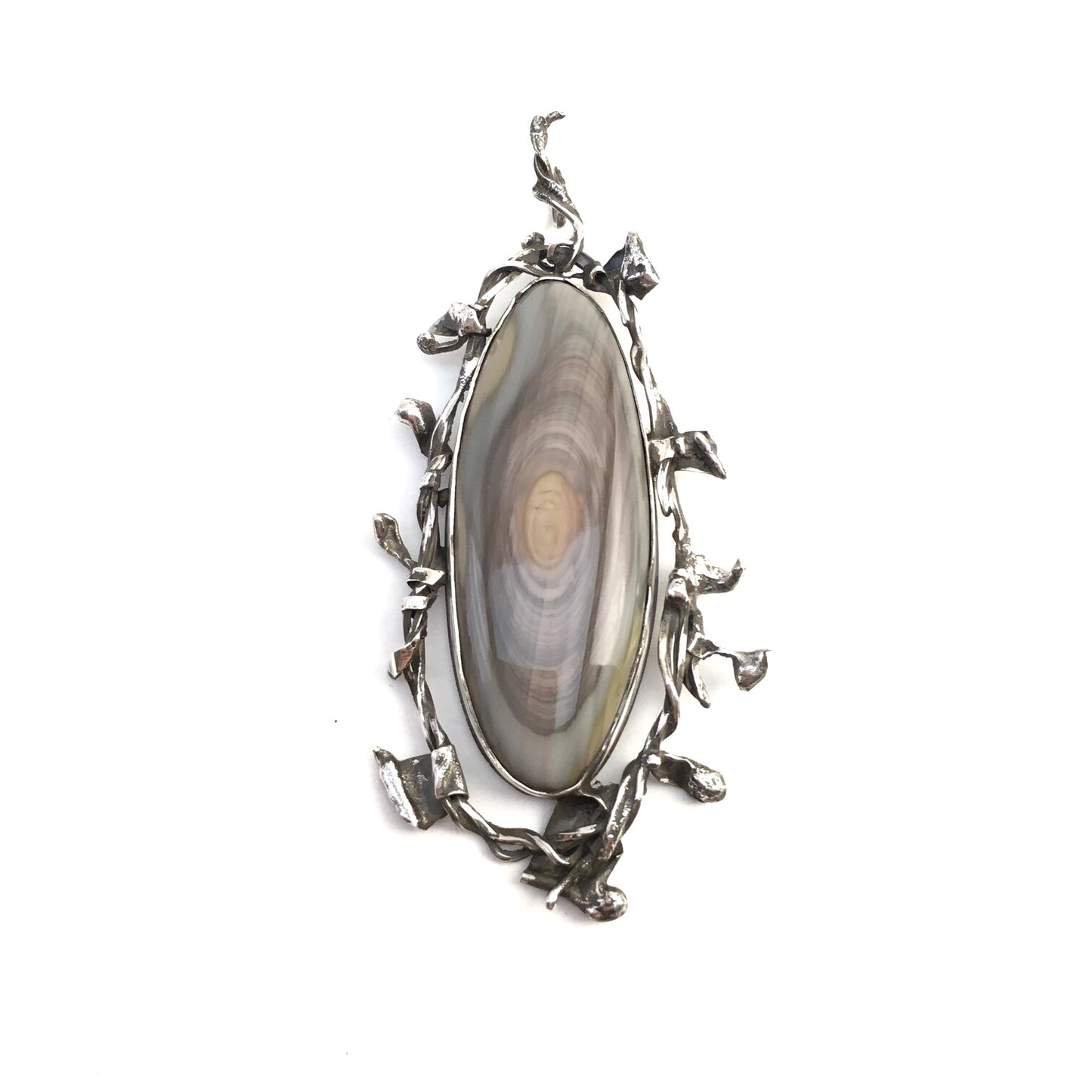 Imperial Orbicular Jasper Brutalist Pendant