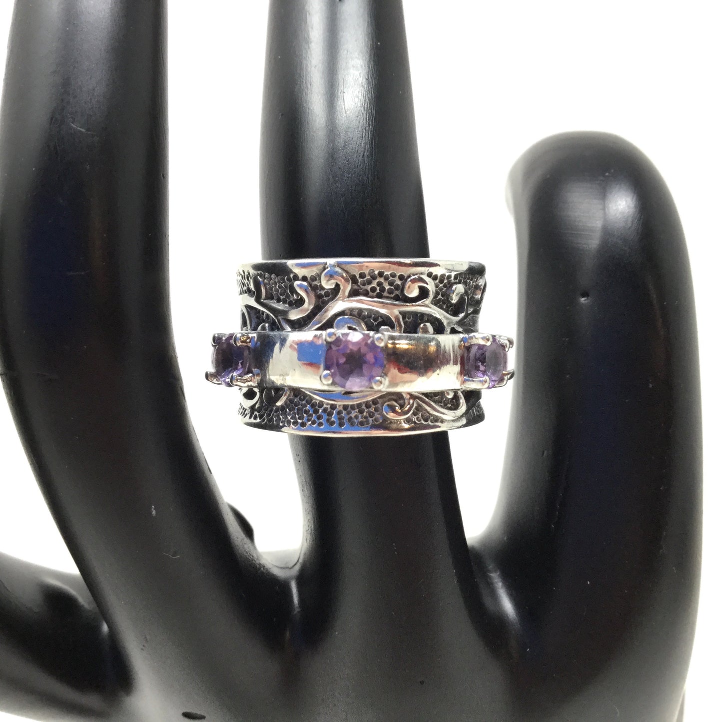 Amethyst Spinner Ring, size 6