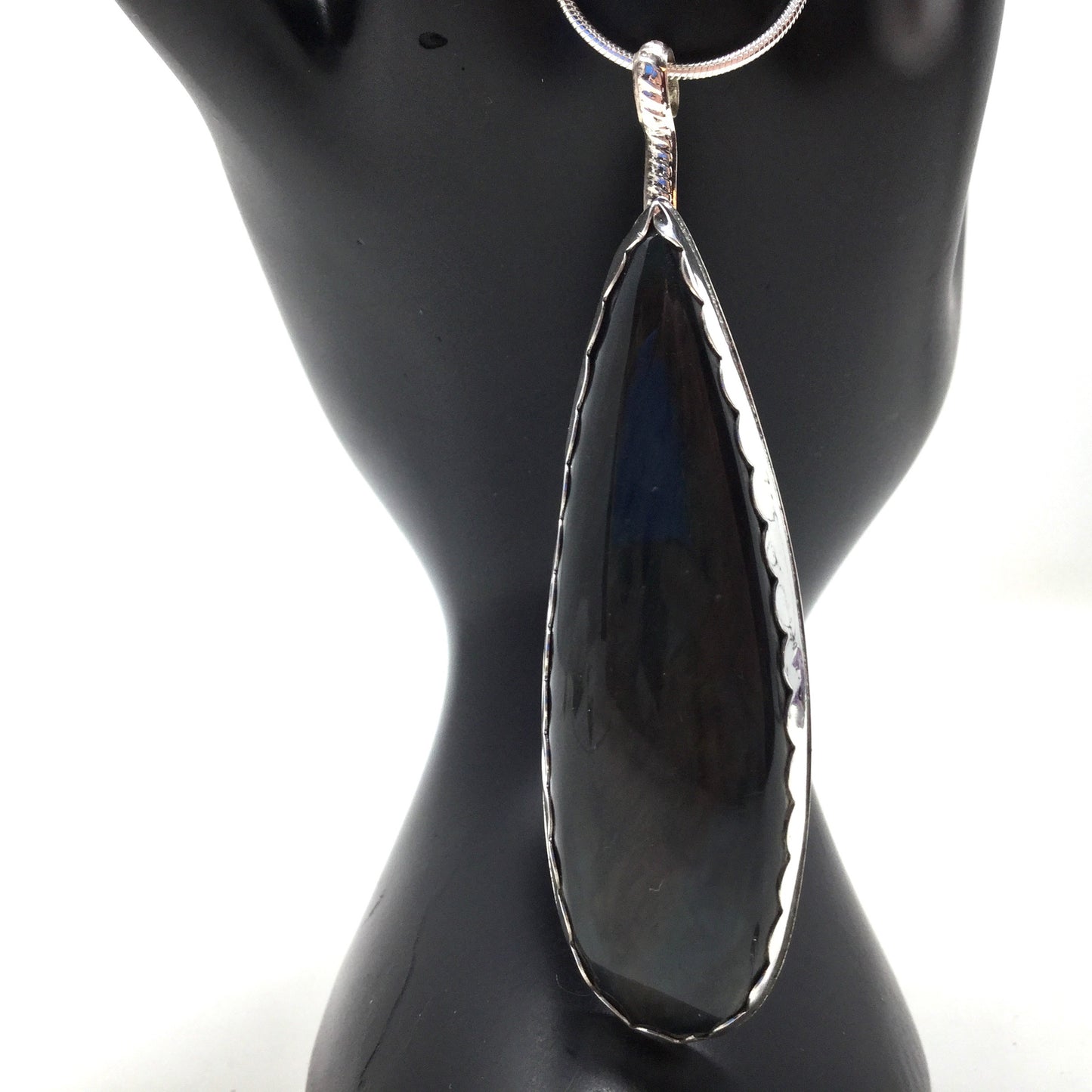 Mother of Pearl Obsidian Pendant