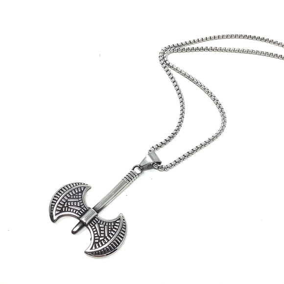 Stainless Steel Axe Pendant and Chain