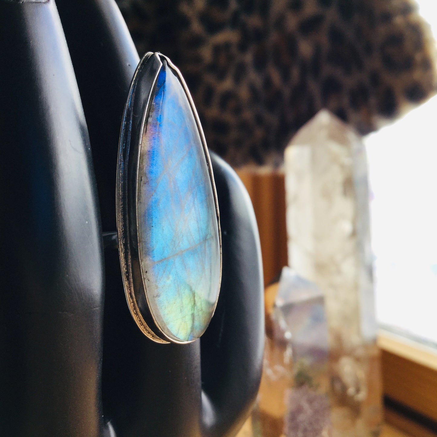 Labradorite Talon Ring, size 6