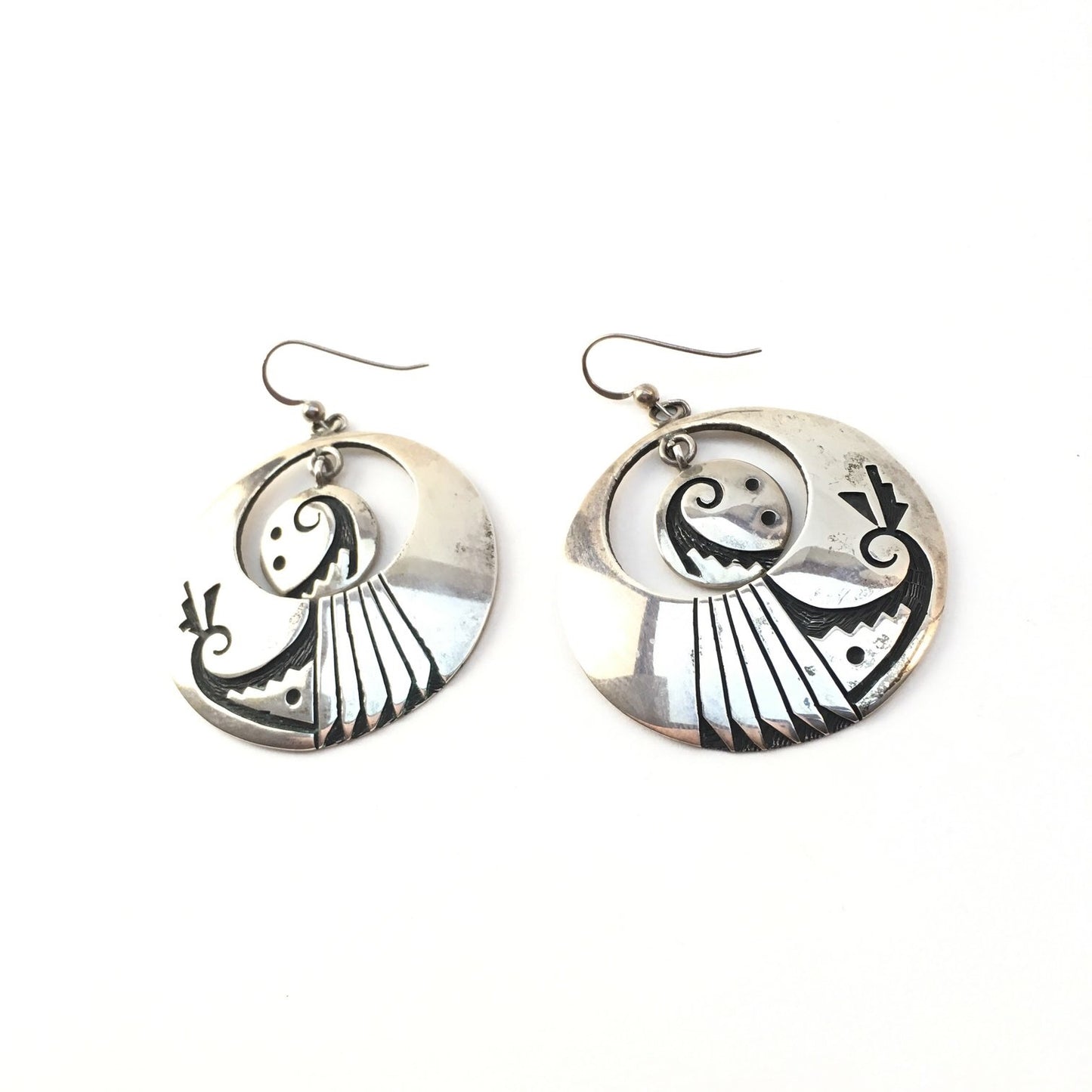 OOAK Carved Hopi Earrings