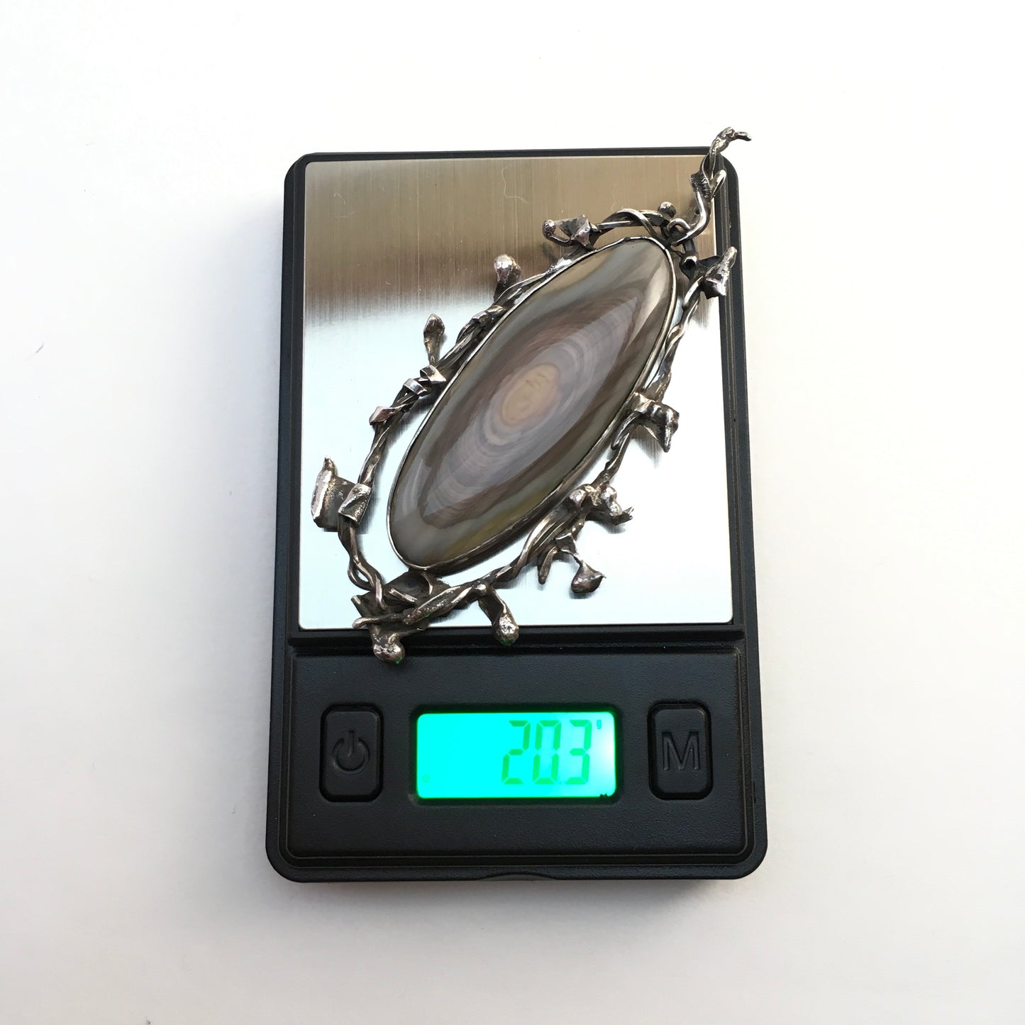 Imperial Orbicular Jasper Brutalist Pendant