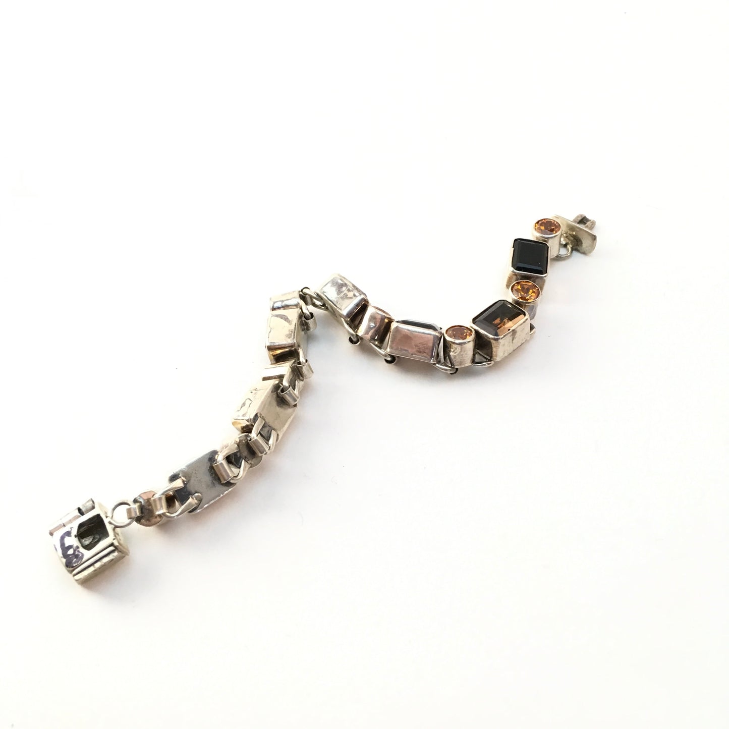 Citrine and Smoky Quartz Tennis Bracelet
