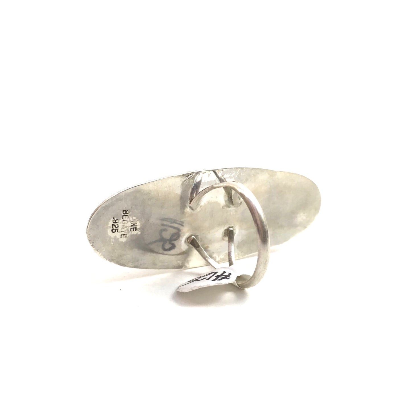 Howlite Shield Ring, size 9.5