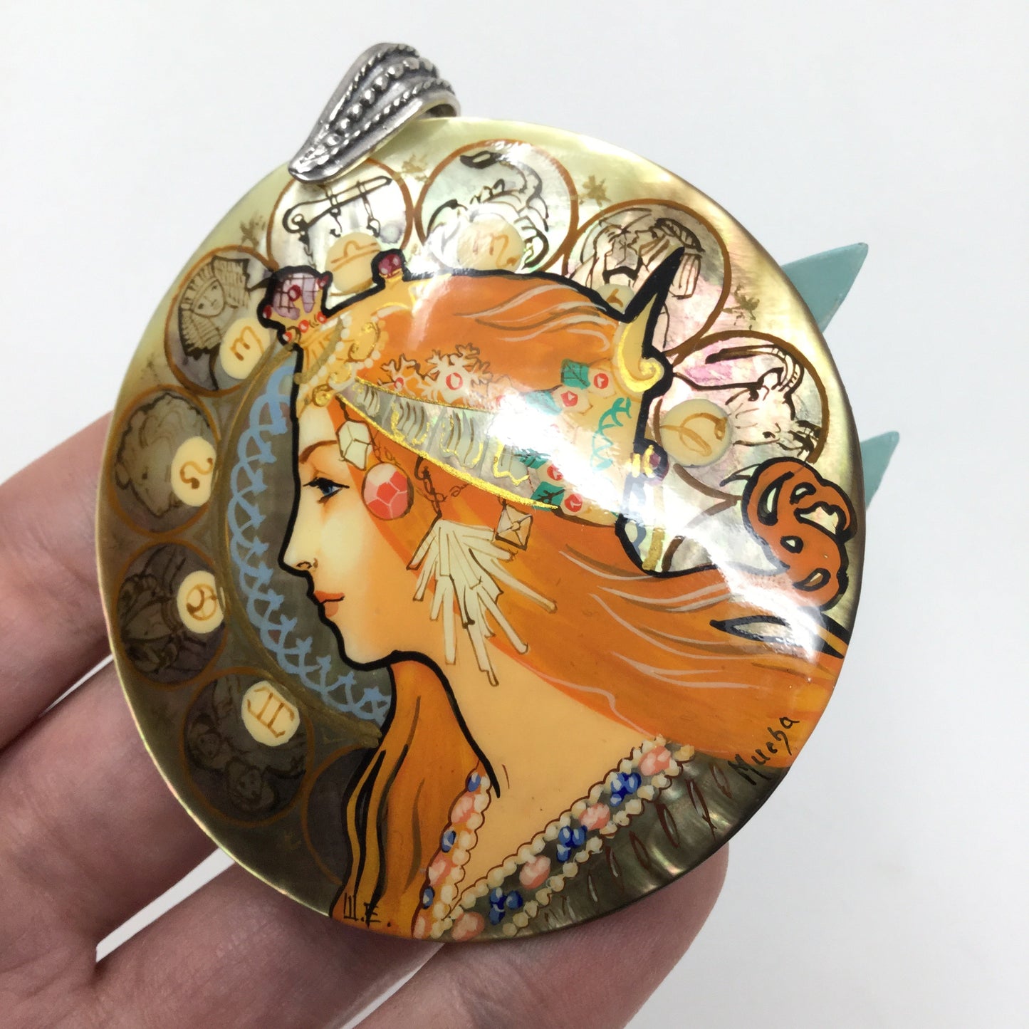 Lacquered Abalone Shell Pendant