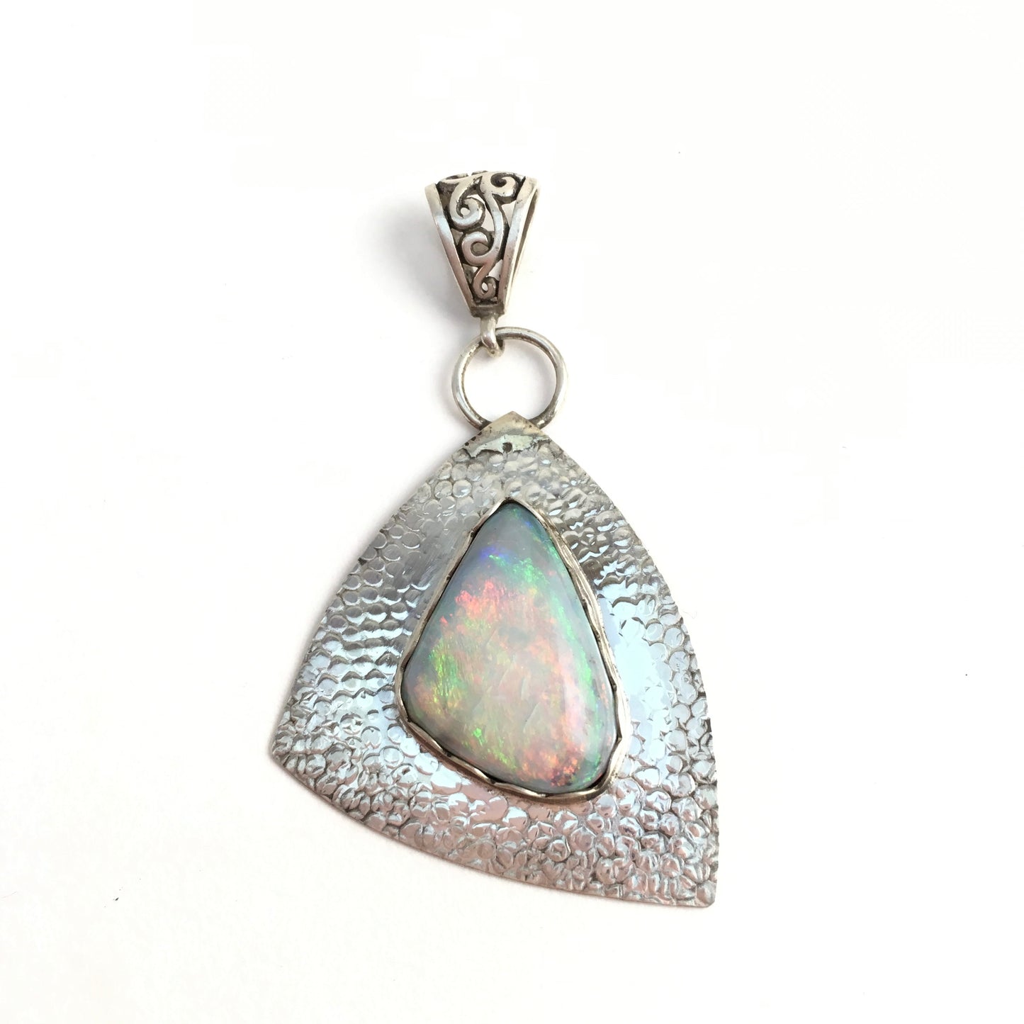 5.5 Carat Natural Rare Semi Black Rainbow Opal Pendant