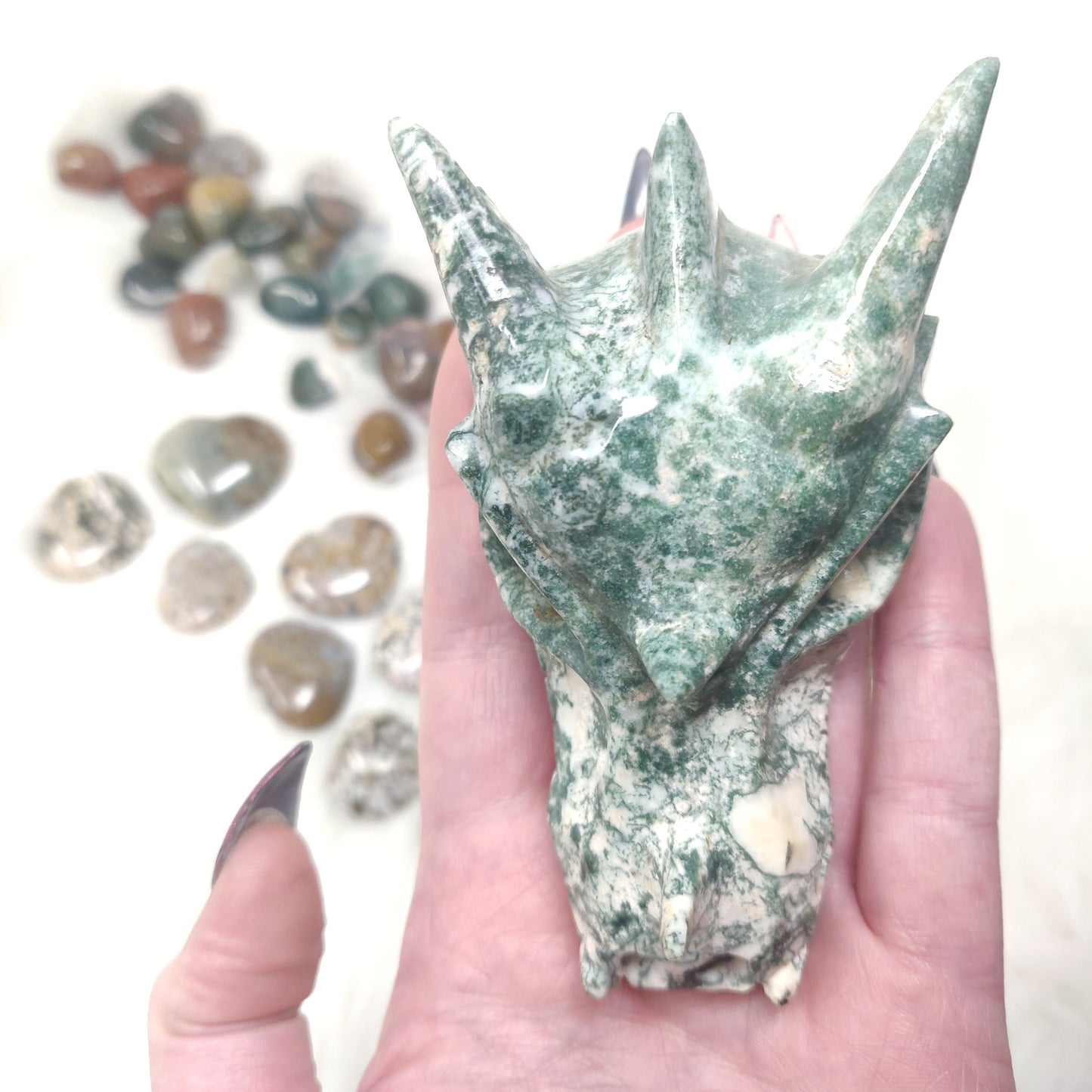 Ocean Jasper Dragon Skull