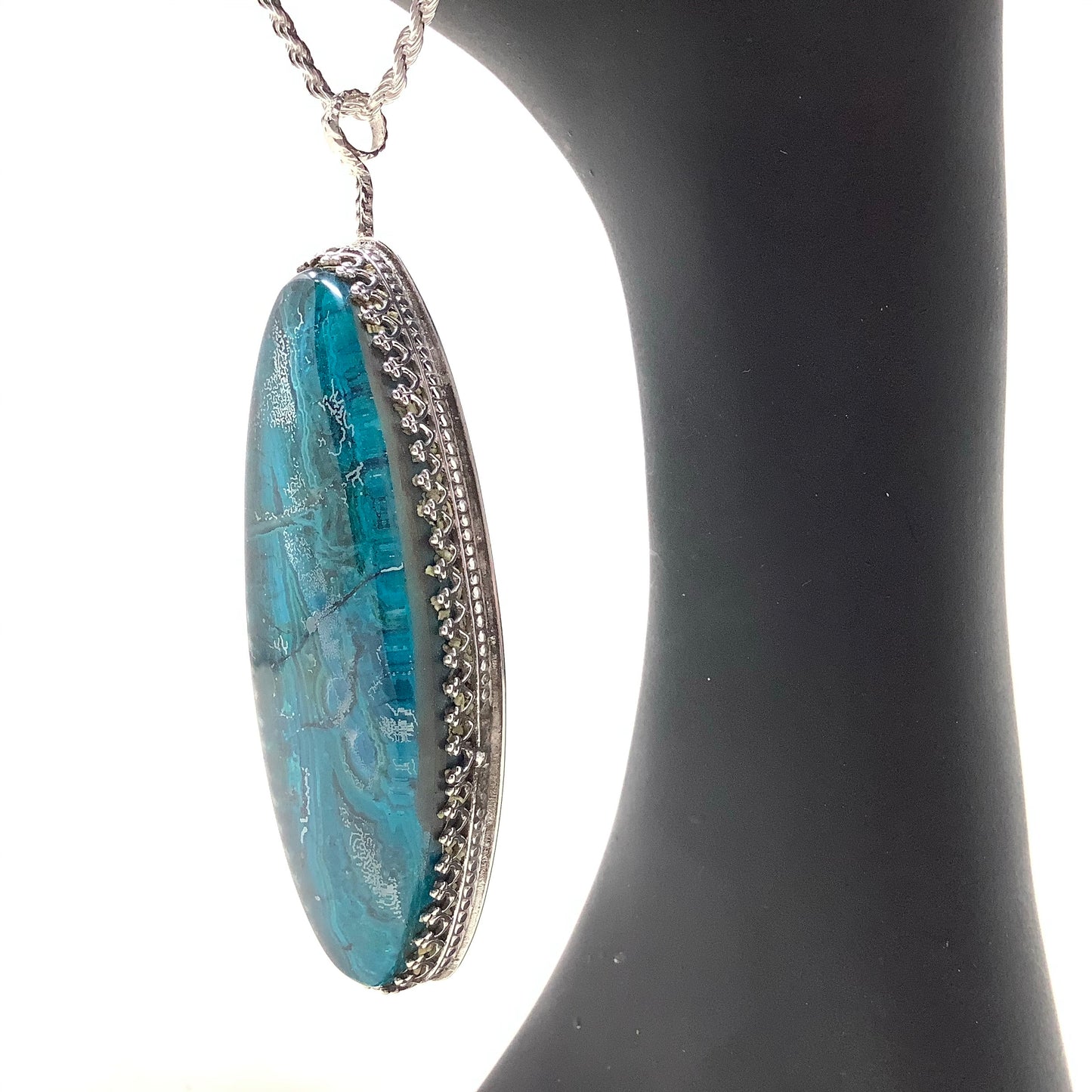 Lace Azurite Malachite Pendant