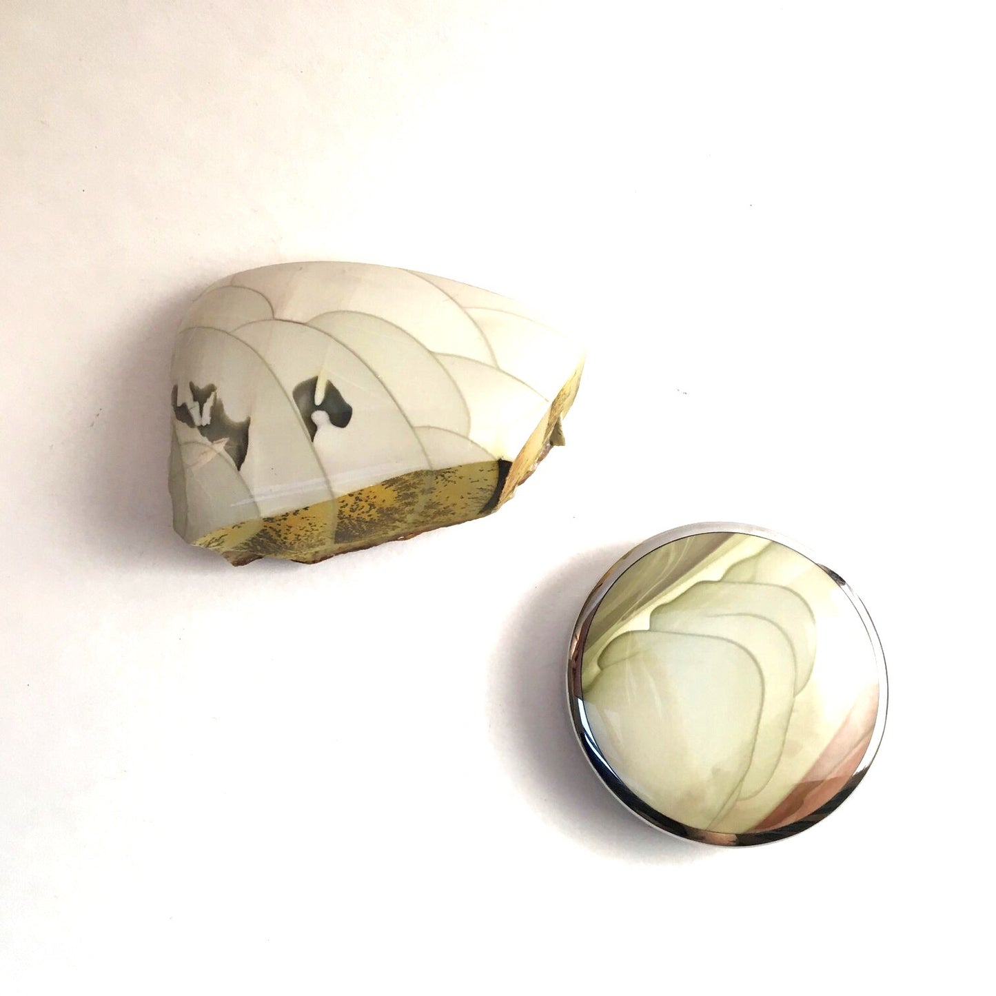Willow Creek Jasper and Stainless Steel Pillbox