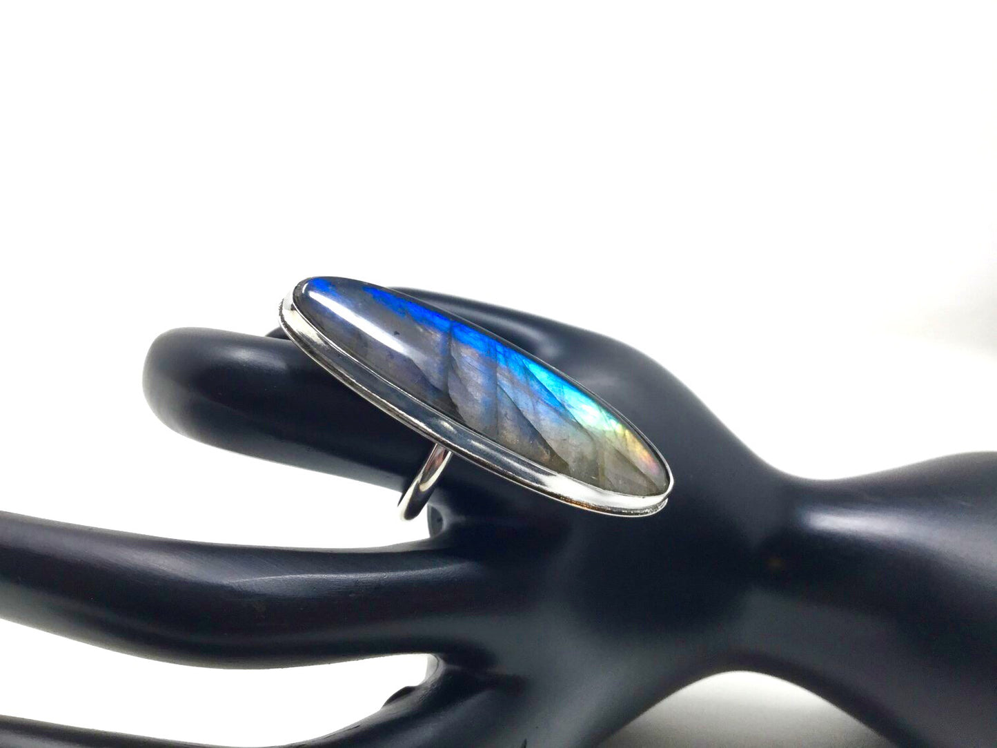 Labradorite Shield Ring, size 10