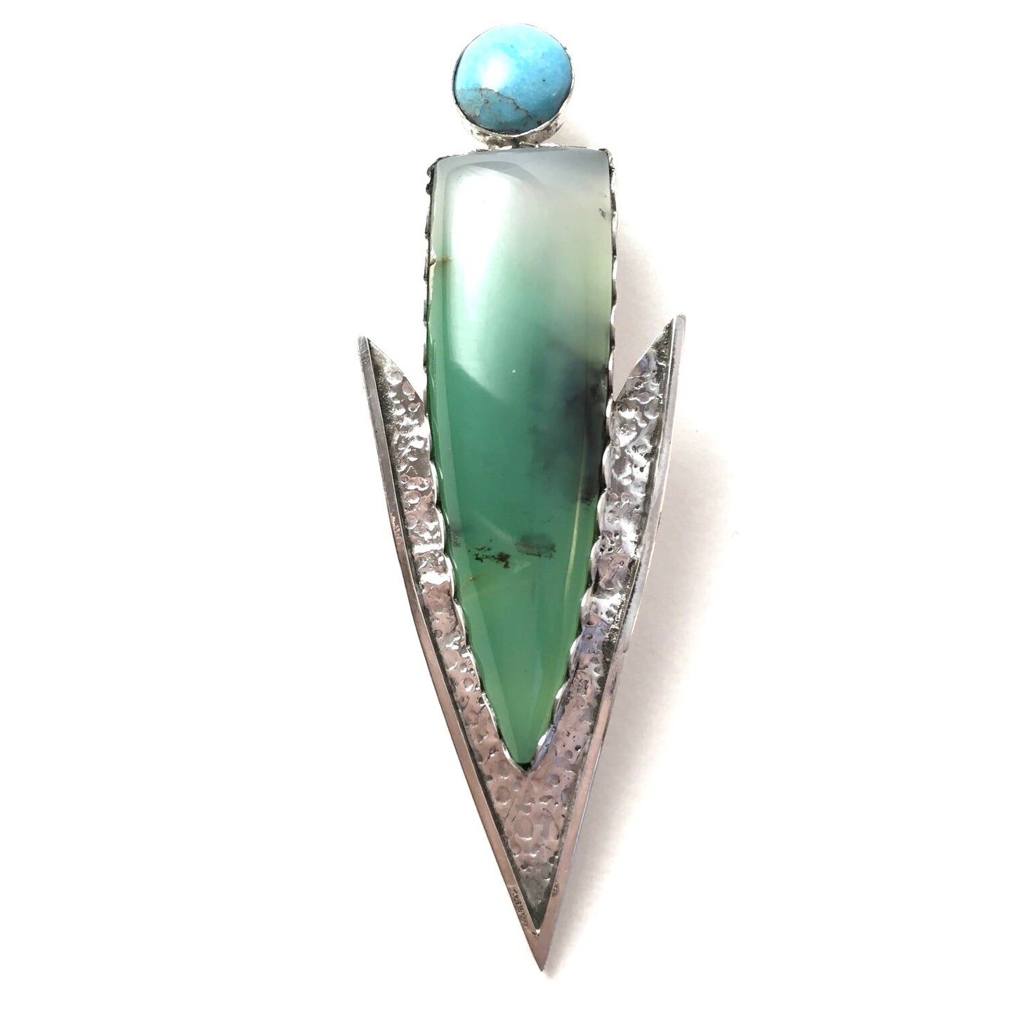 Chrysoprase and Nacozari Turquoise Pendant