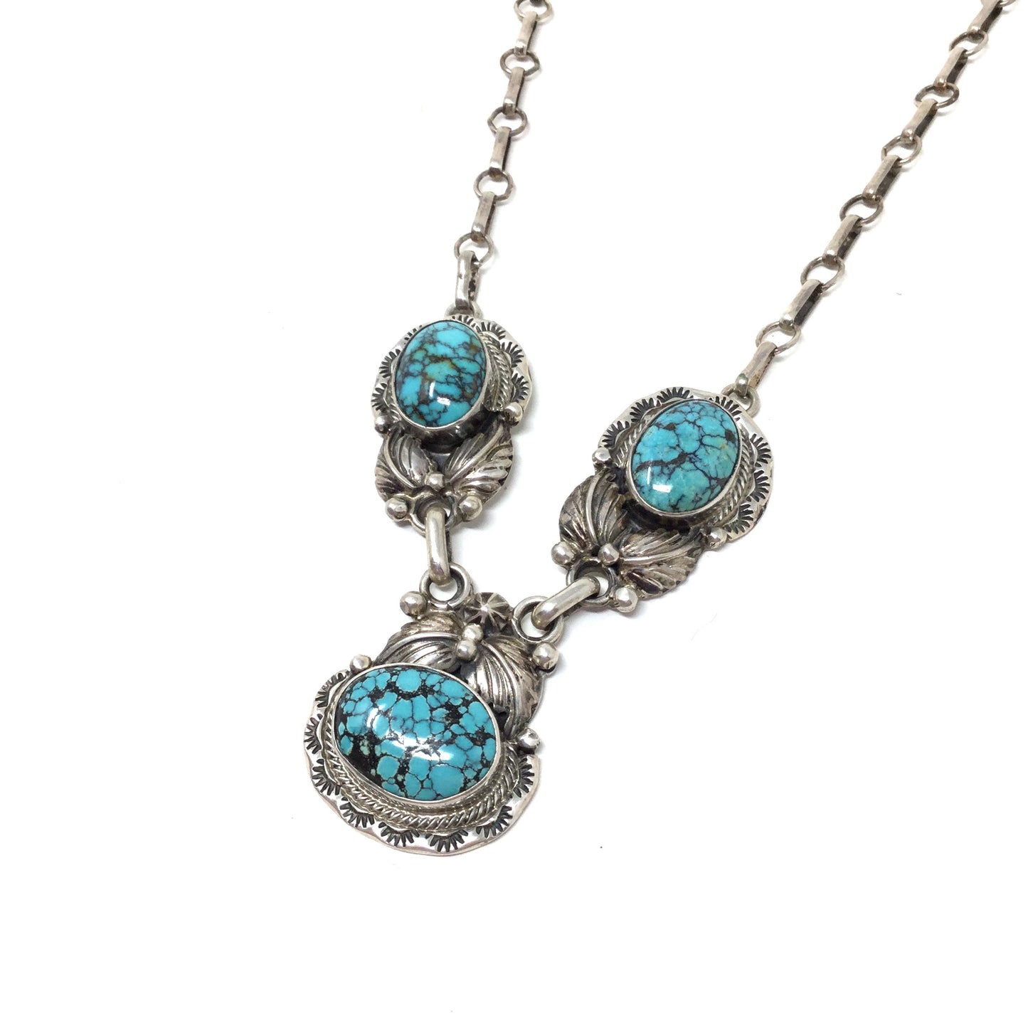 Three Stone Kingman Turquoise Necklace