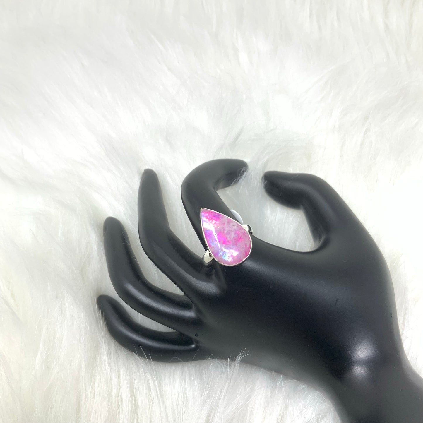 Pink Moonstone Ring, size 10