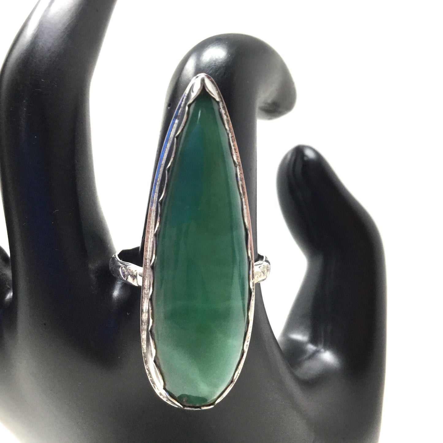 Australian Chrysoprase Talon Ring, size 10