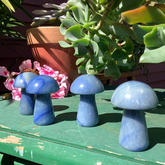 Blue Aventurine Mushroom