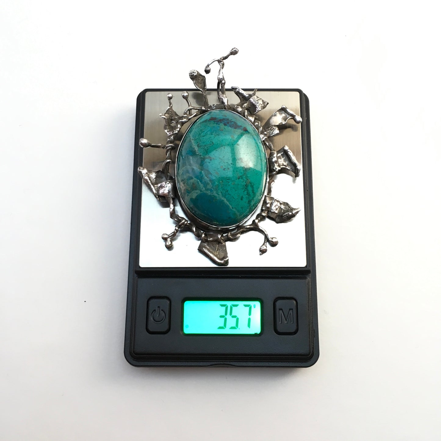 Chrysocolla Brutalist Pendant