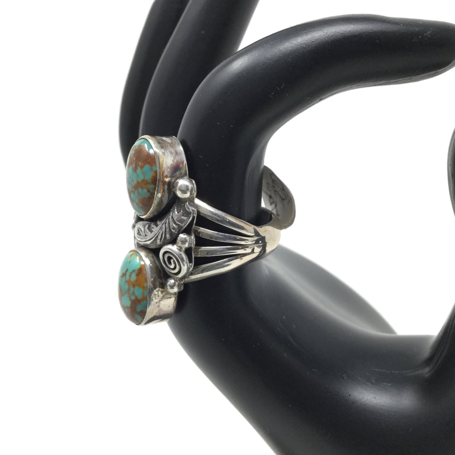 Handcrafted Kingman Turquoise Ring, size 7.5