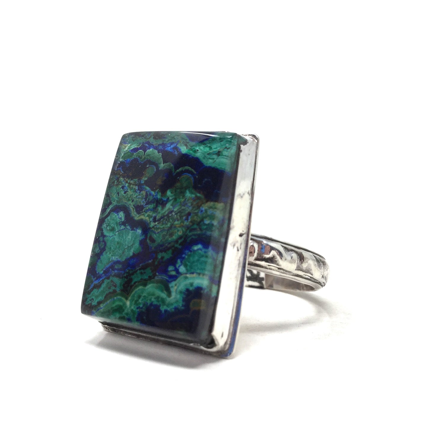 Azurite Malachite Ring, size 14