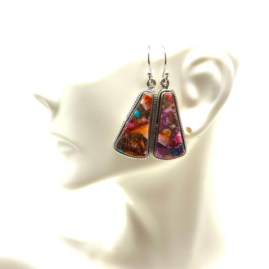 Rainbow Mojave Turquoise Earrings