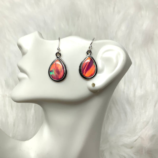 Pink Aura Opal Earrings