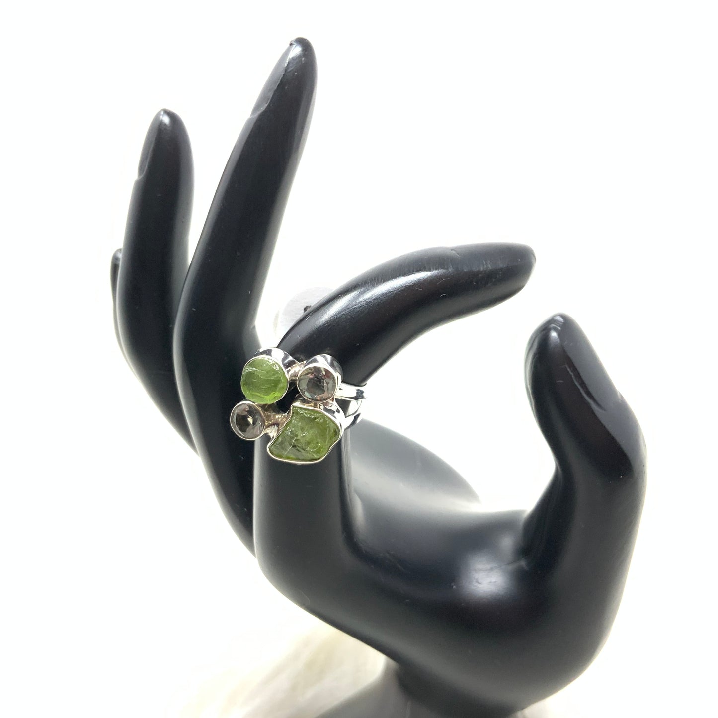 Multistone Peridot Ring, size 8