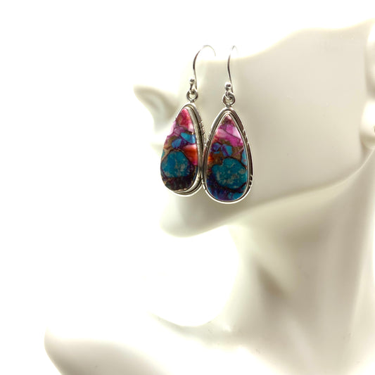 Rainbow Mojave Turquoise Earrings