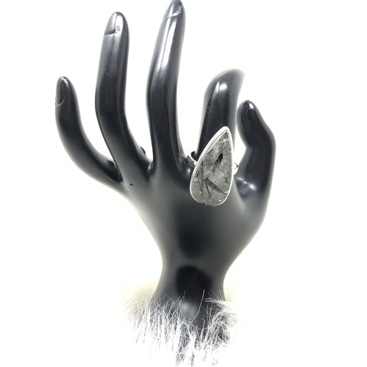 Rutile Quartz Ring, size 10