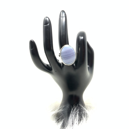 Blue Lace Agate Ring, size 8