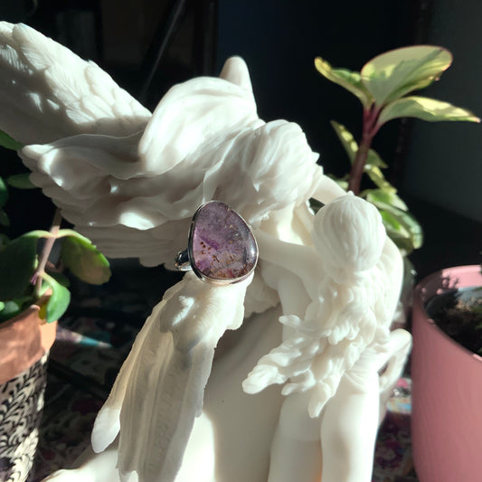 Cacoxenite Amethyst Ring, size 9
