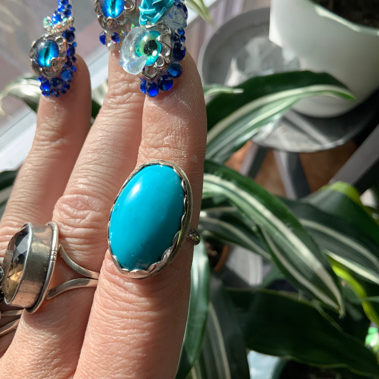 Nevada Blue Turquoise Ring, size 8