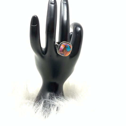 Rainbow Mojave Turquoise Ring, size 11