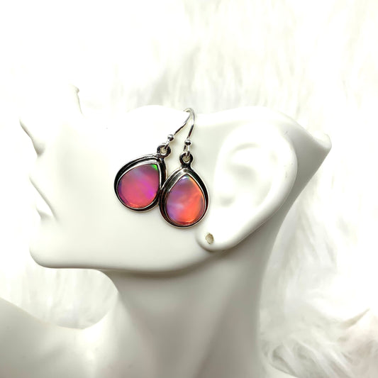 Pink Aura Opal Earrings