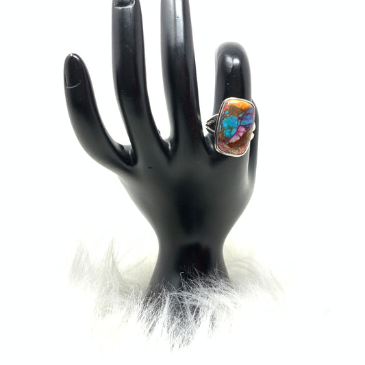 Rainbow Mojave Turquoise Ring, size 9