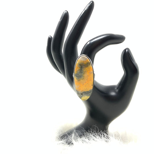 Bumblebee Jasper Ring, size 8
