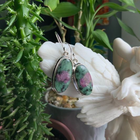 Ruby Zoisite Earrings