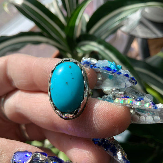 Nevada Blue Turquoise Ring, size 6