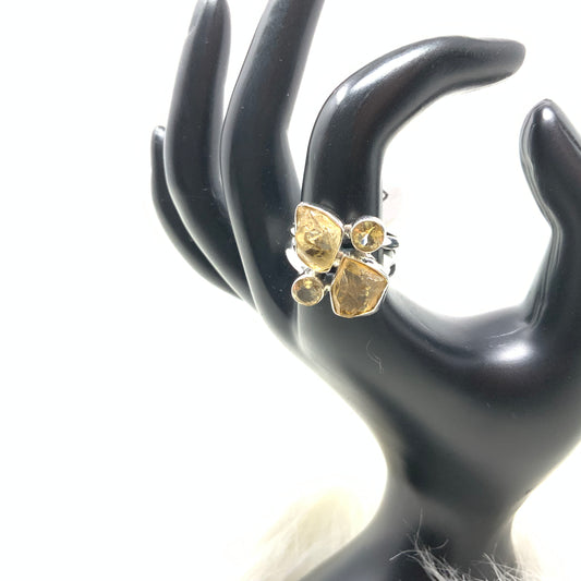 Multistone Citrine Ring, size 9