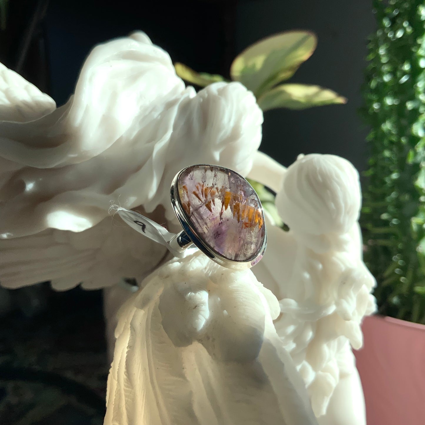 Cacoxenite Amethyst Ring, size 9