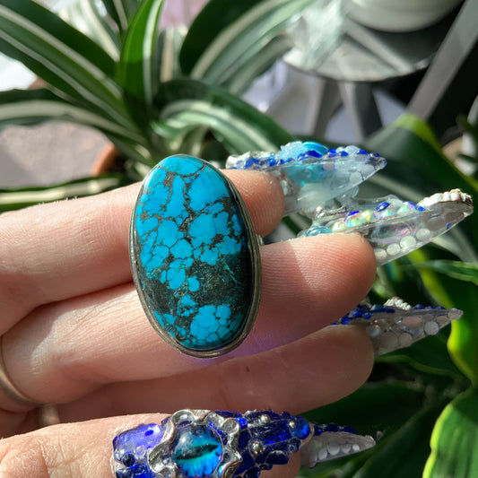 Kingman Turquoise Ring, size 10