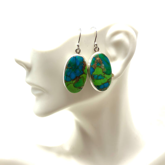 Green Mojave Turquoise Earrings