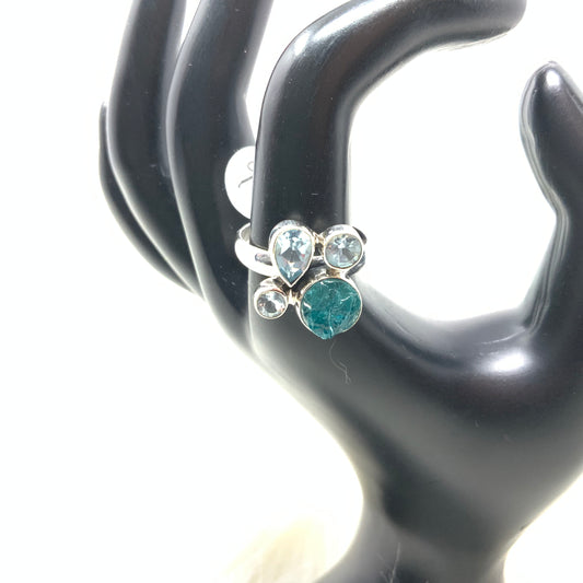 Multistone Apatite Ring, size 9