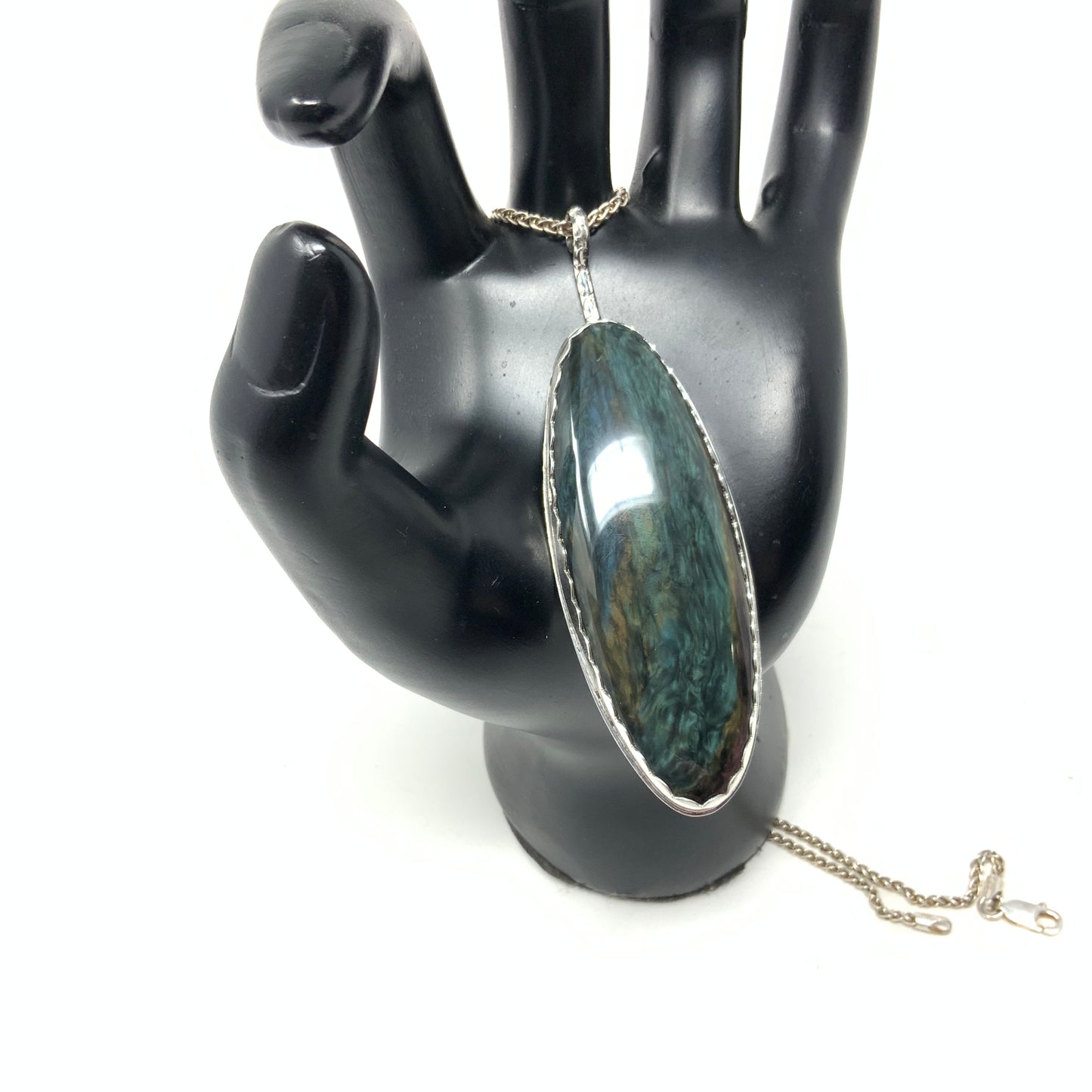 Mother of Pearl Obsidian Pendant