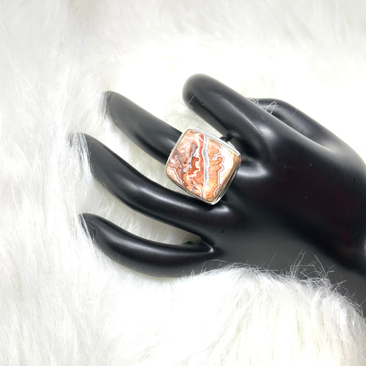 Crazy Lace Agate Ring, size 10