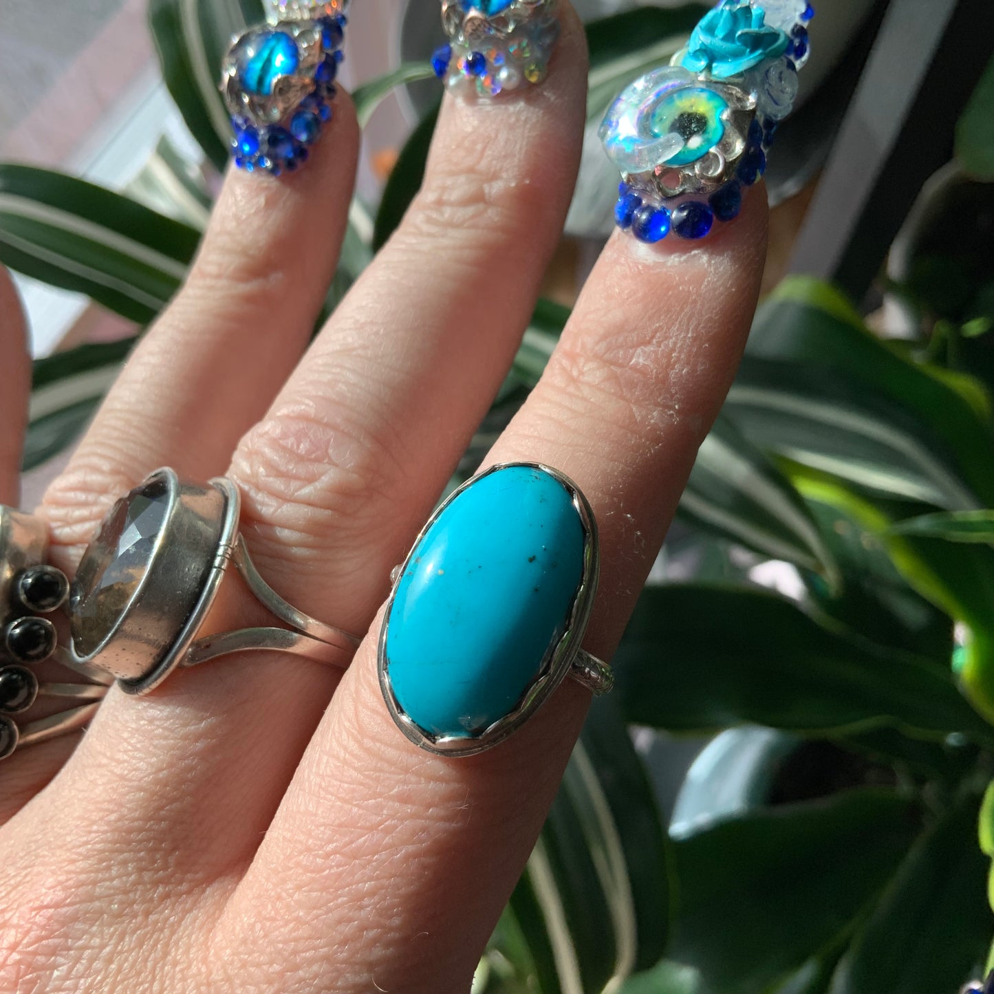 Nevada Blue Turquoise Ring, size 10