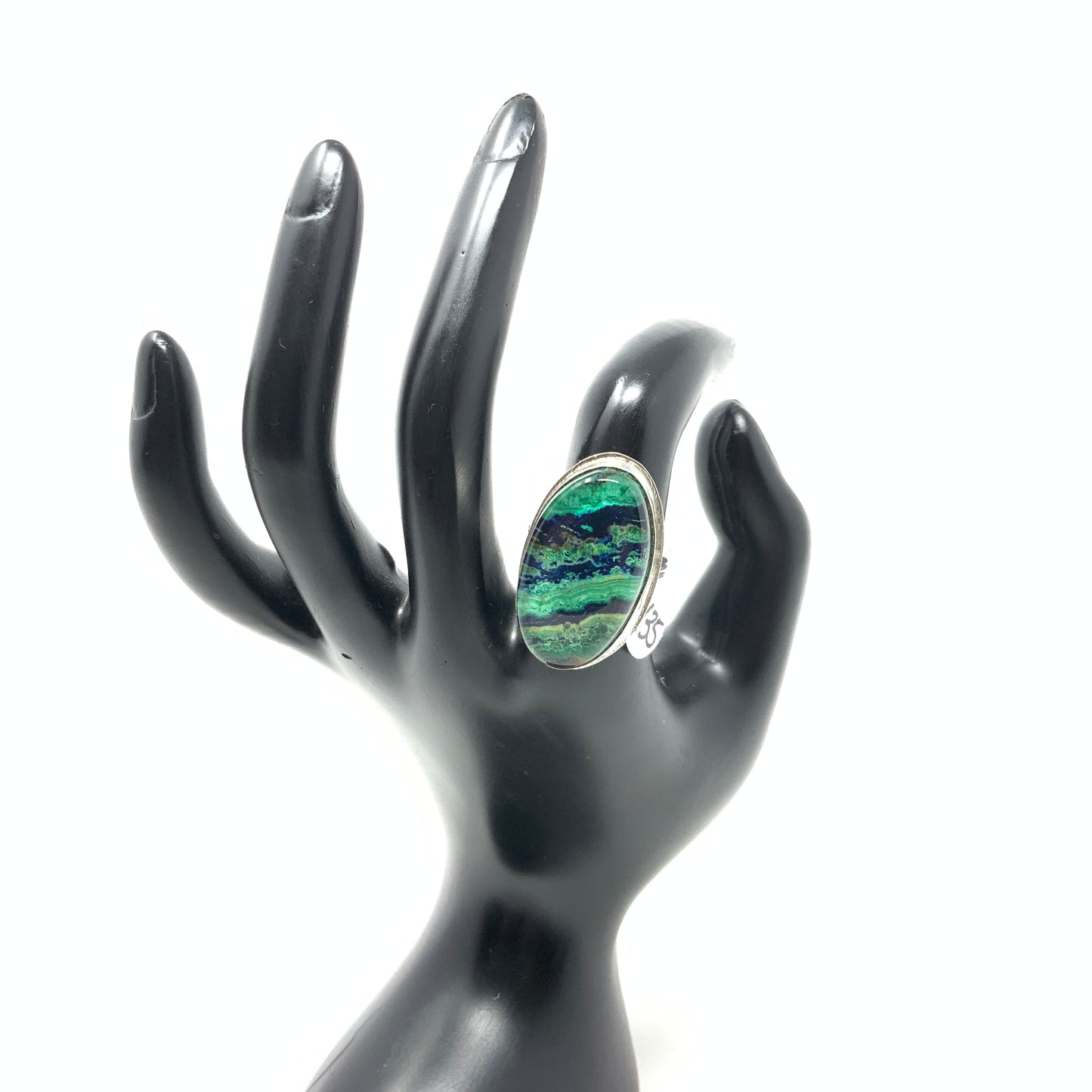 Azurite Malachite Ring, size 8