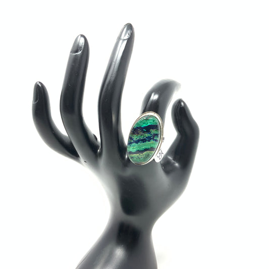 Azurite Malachite Ring, size 8