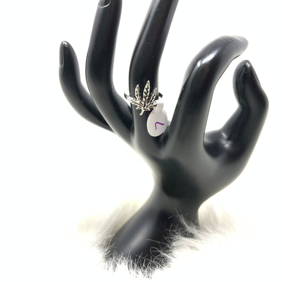 Marijuana Leaf Ring, sizes 5-9