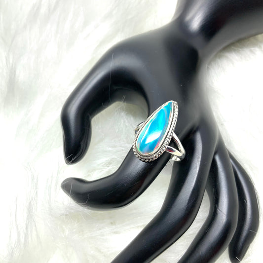 Rainbow Aura Opal Ring, size 11